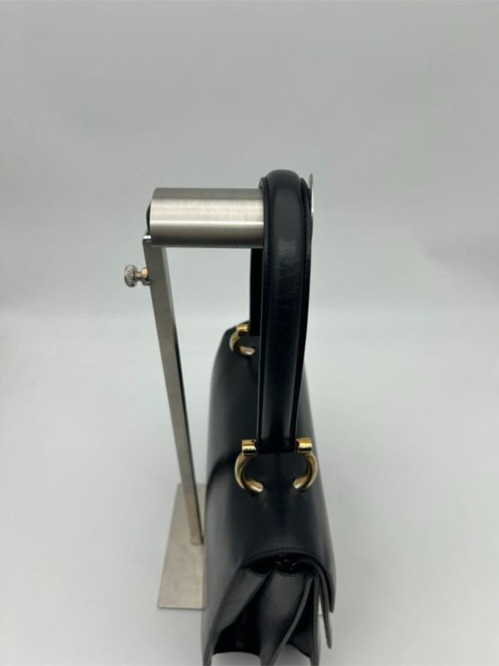 Celine Vintage Double Flap Handbag Small Leather Black - Picture 5 of 13